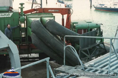 BH7 being moved to The Hovercraft Museum -  (credit: The <a href='http://www.hovercraft-museum.org/' target='_blank'>Hovercraft Museum Trust</a>).